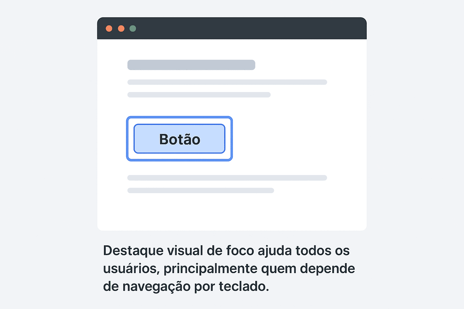 Exemplo de navegação por teclado com indicador de foco