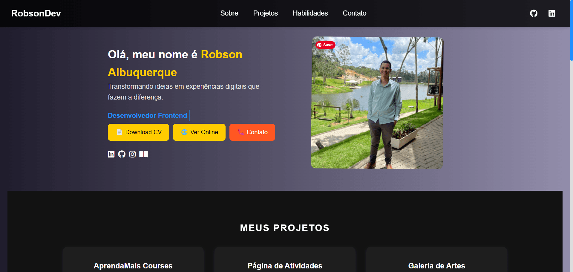 Imagem do projeto Robson Dev Portfolio
